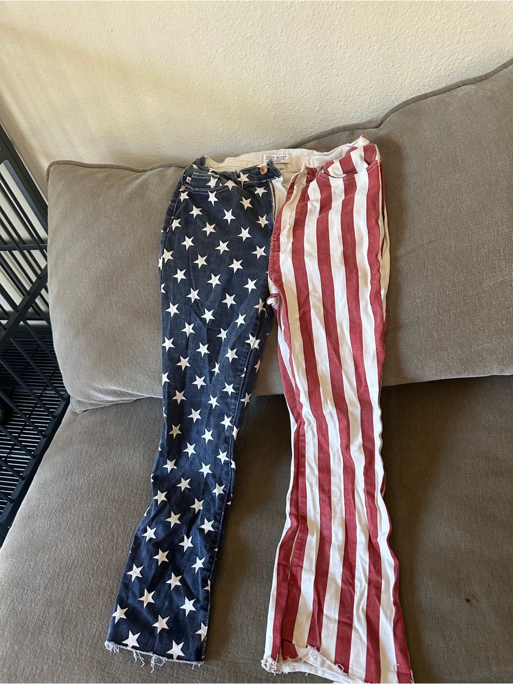 Judy Blue Kids American Flag Star & Stripe Jeans - Red & Blue
